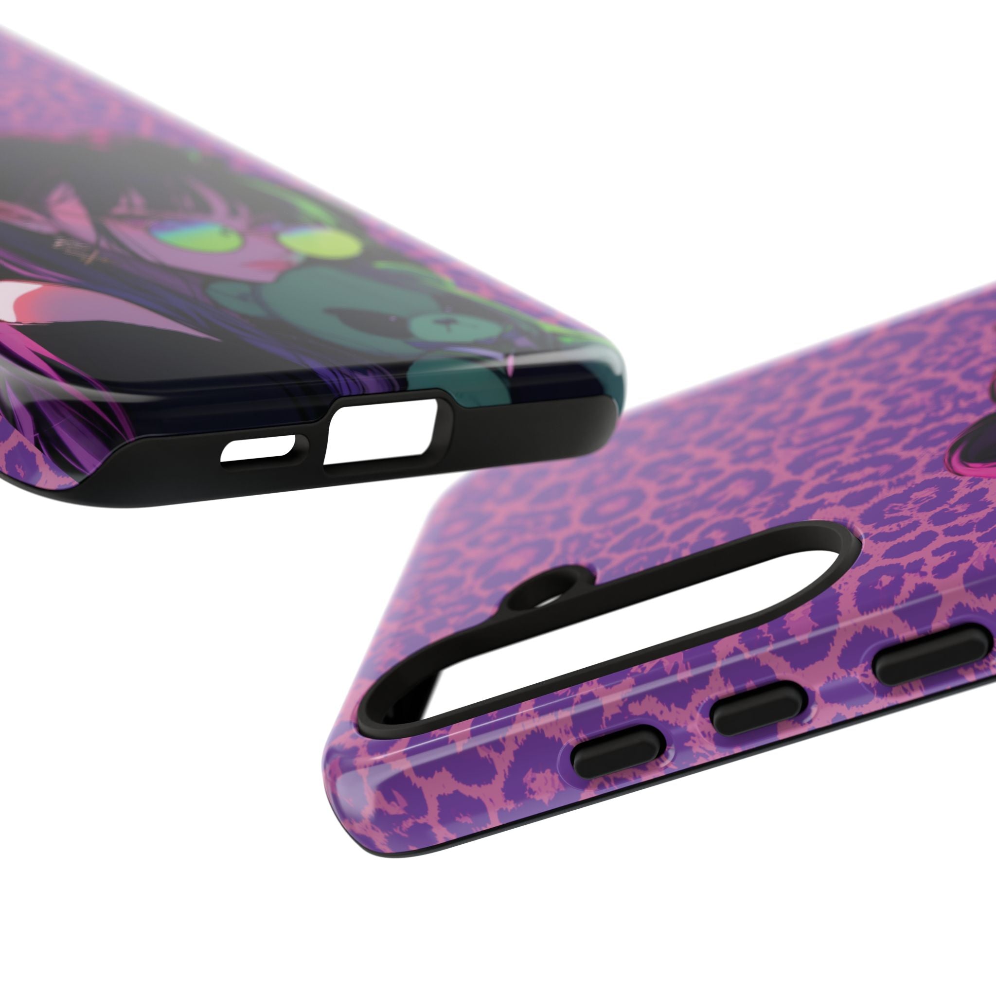 Purple Pink Leopard Kz iPhone, Galaxy and Google Tough Cases