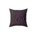 Colorful Leopard Print Boho Chic Faux Suede Pillow