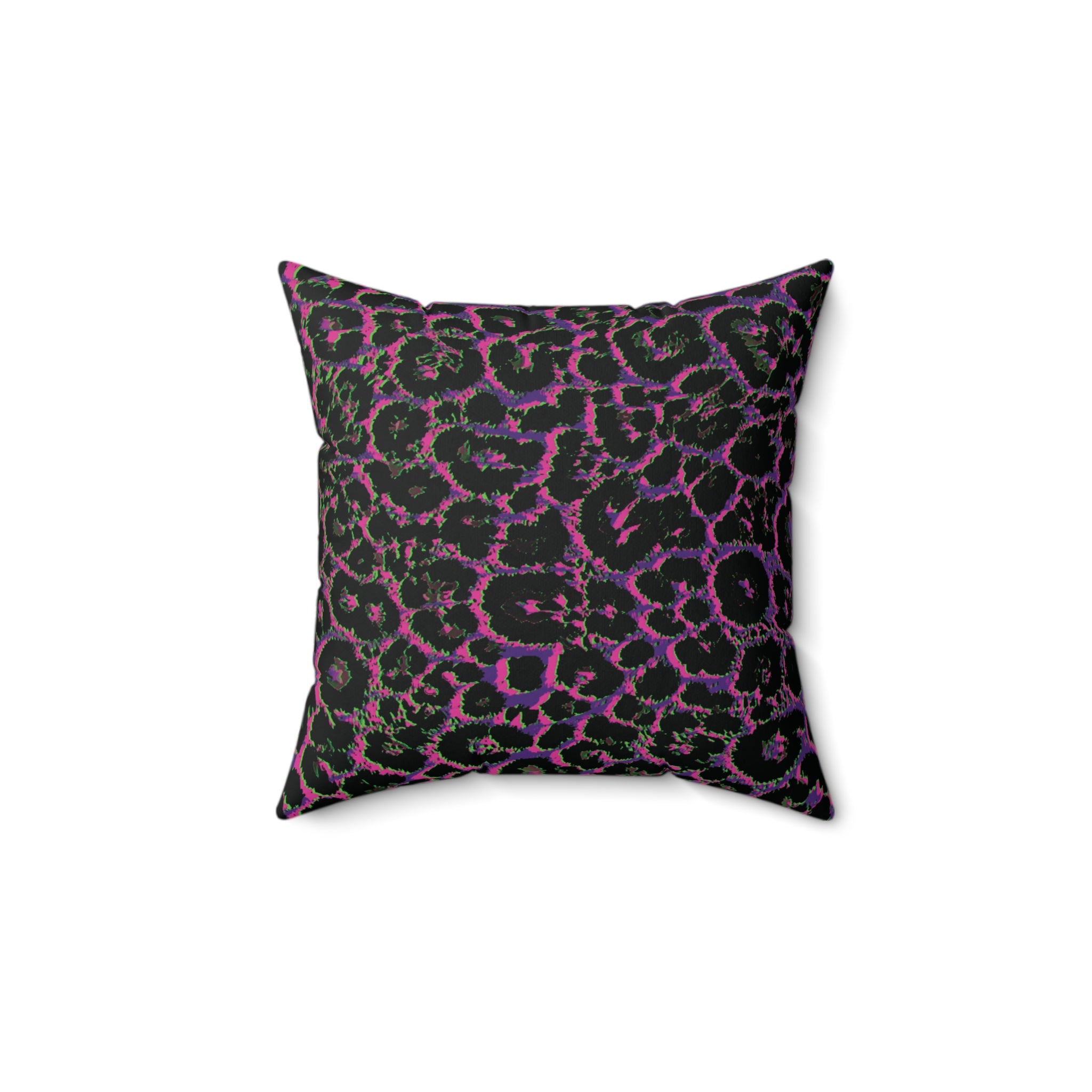 Colorful Leopard Print Boho Chic Faux Suede Pillow