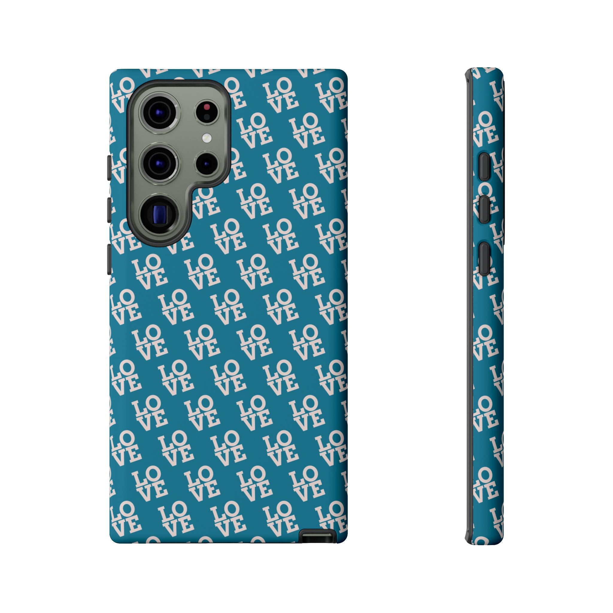 LOVE Teal Green Tough Phone Case iPhone, Galaxy, or Google Pixel