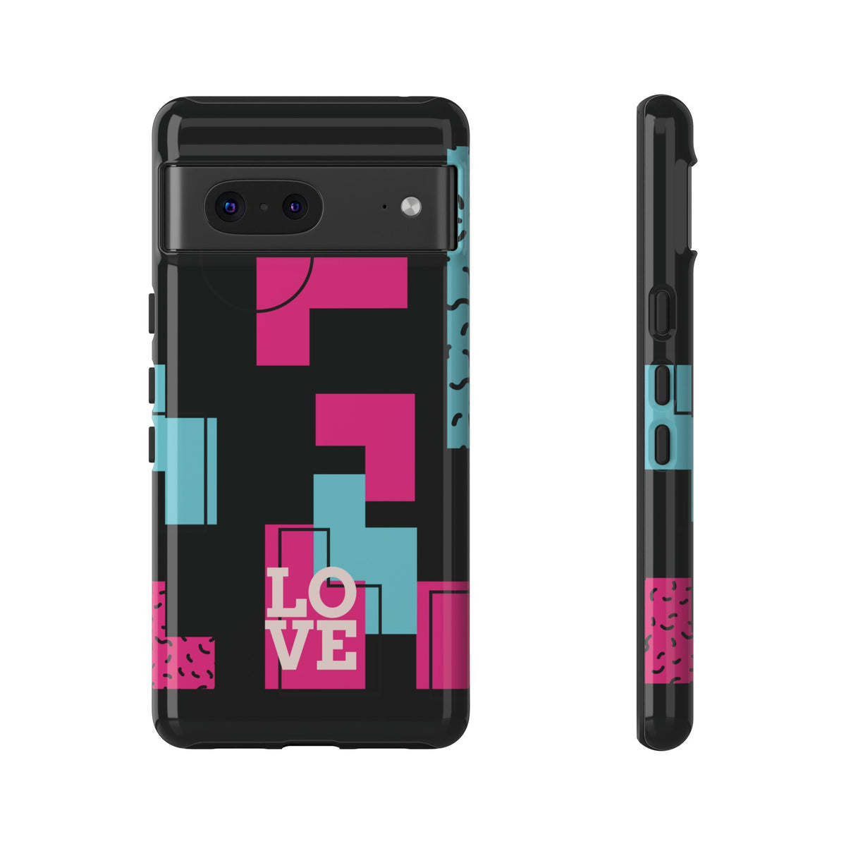 Retro Blocks LOVE Tough Case for iPhone, Galaxy or Google Pixel
