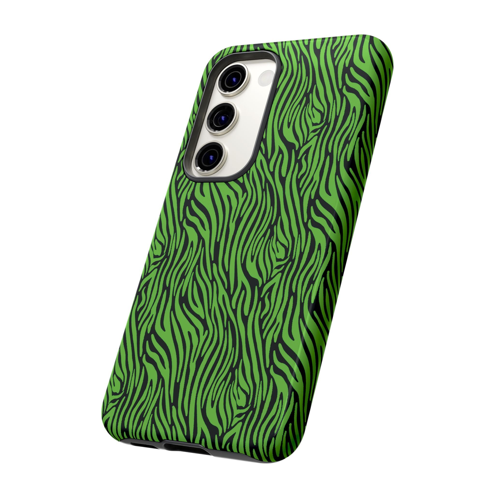Neon Green Zebra Tough Phone Case iPhone, Galaxy, or Google Pixel