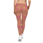 Neon Pink Lime Zebra Print Women's Casual Leggings