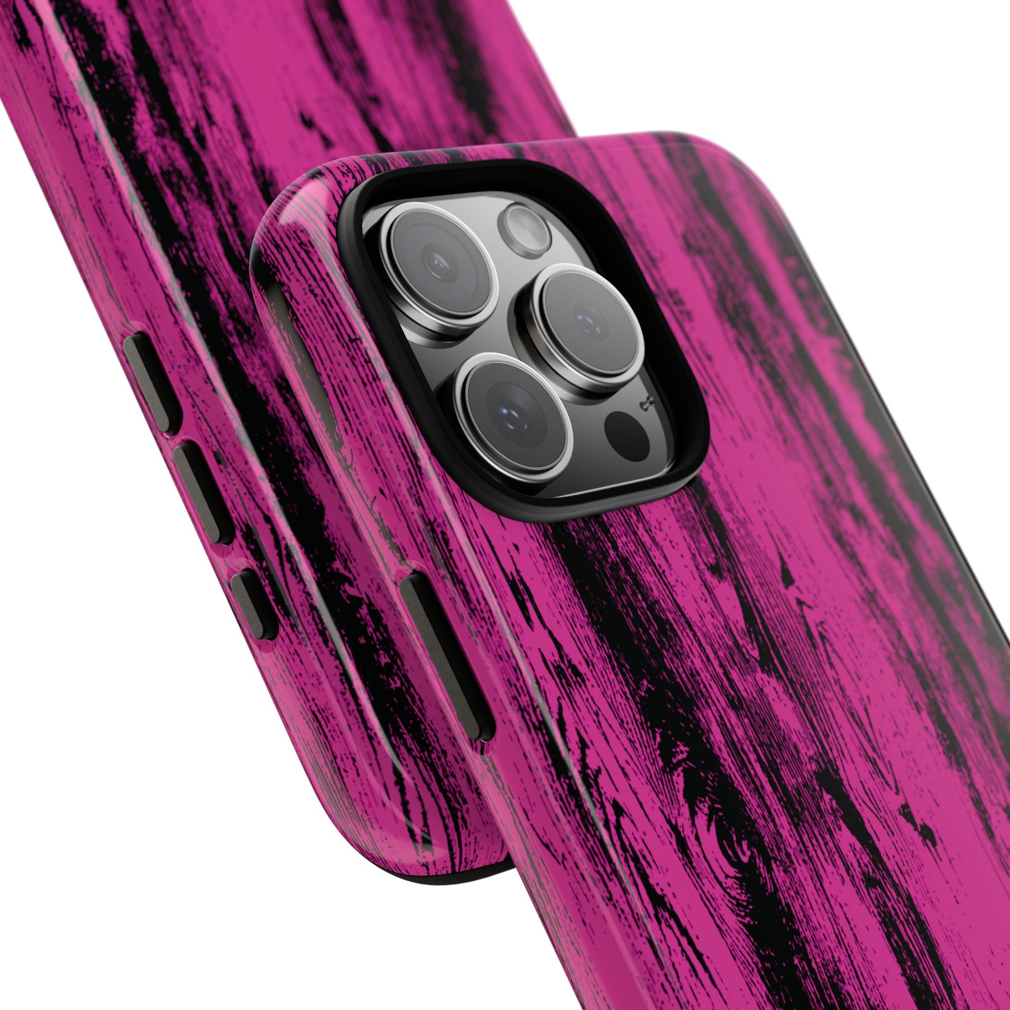 Hot Pink wood print Design Tough Phone Case for iPhone, Galaxy, or Google Pixel