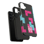 Retro Blocks LOVE Tough Case for iPhone, Galaxy or Google Pixel