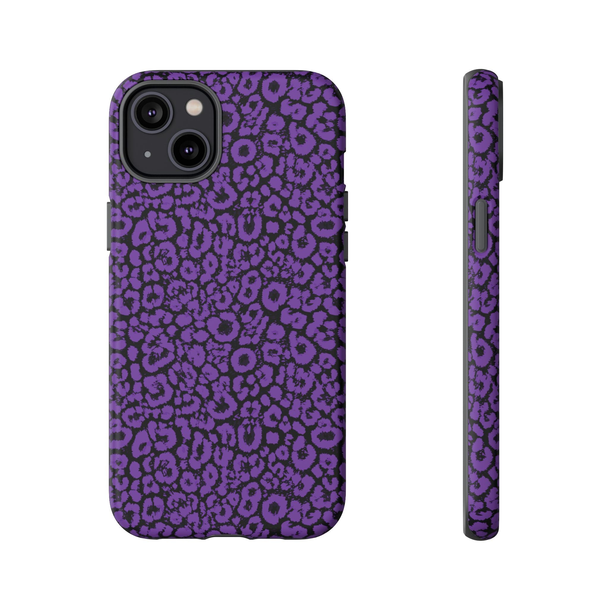 Purple Leopard Tough Case for iPhone, Galaxy or Google Pixel
