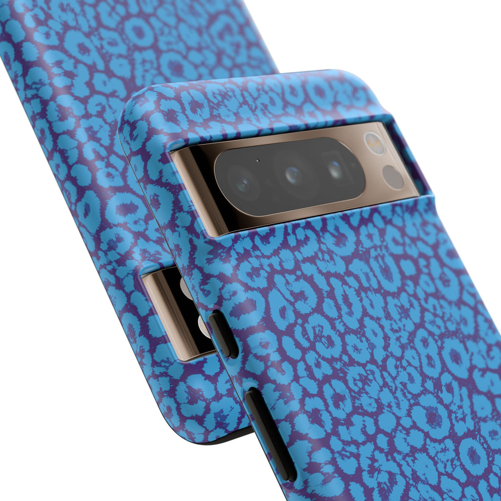 Blue Purple Leopard Tough Phone Case iPhone, Galaxy, or Google Pixel