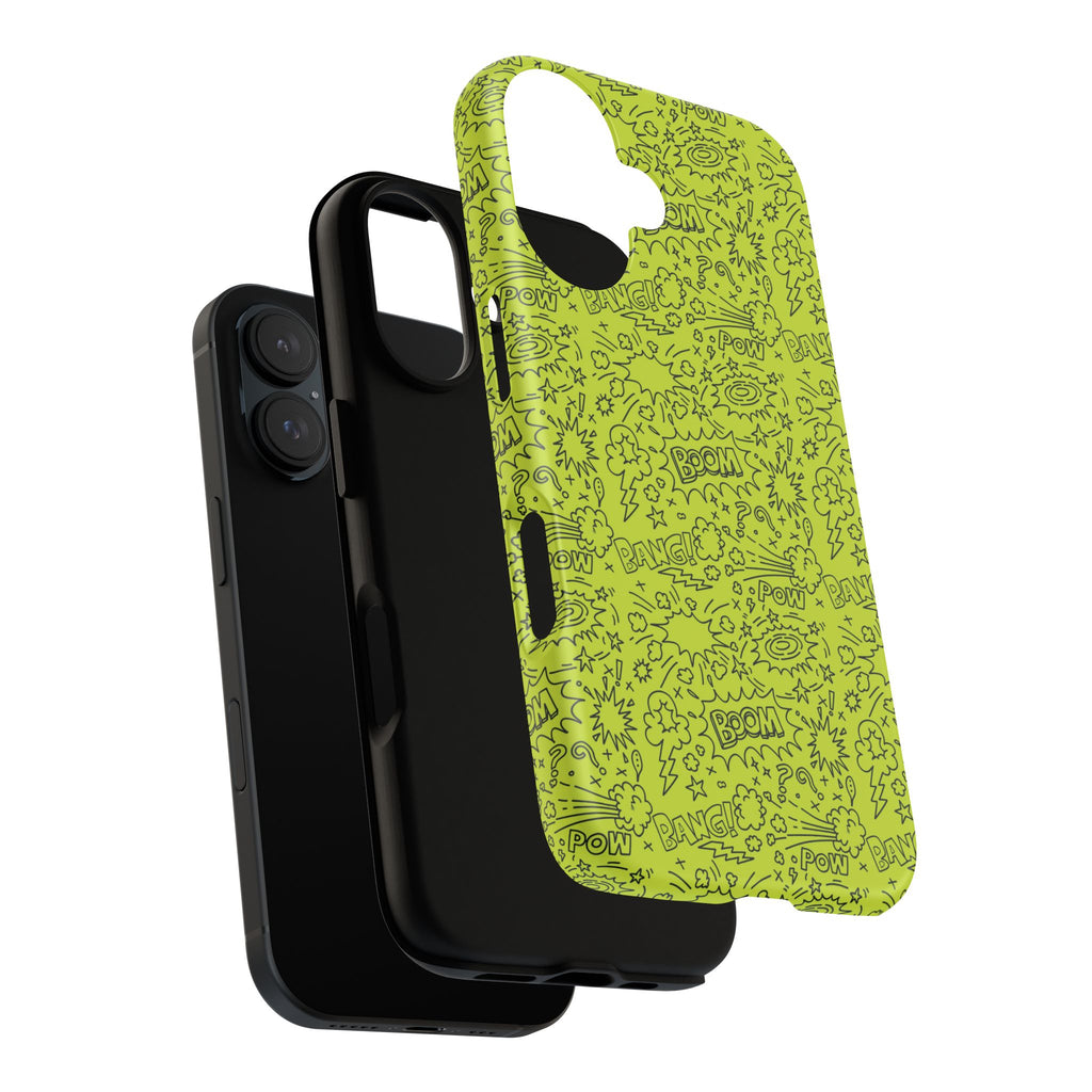 Neon Lime Wow Tough Case for iPhone, Galaxy, or Google Pixel