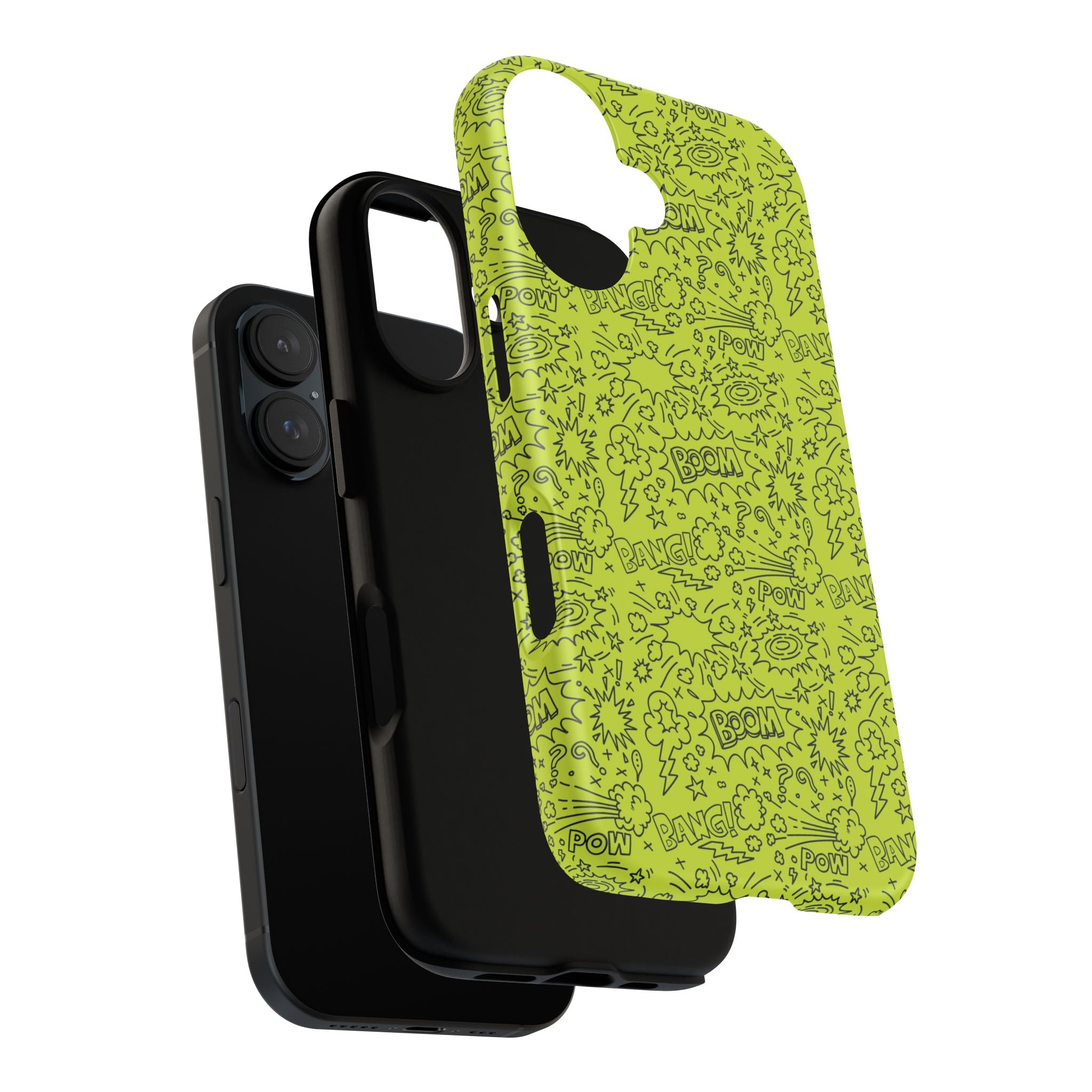Neon Lime Wow Tough Case for iPhone, Galaxy, or Google Pixel