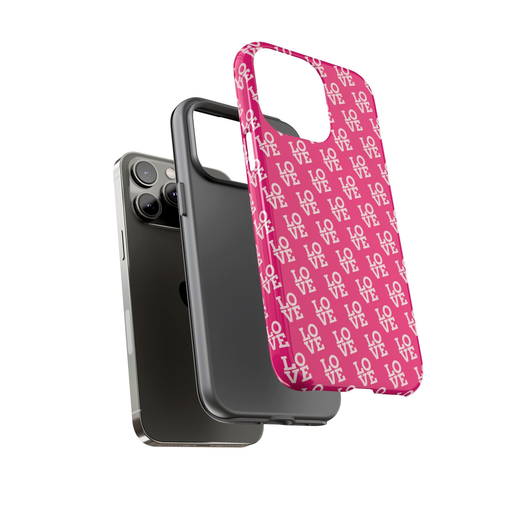 Vibrant Pink LOVE Tough Case iPhone, Galaxy, or Google Pixel