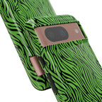 Neon Green Zebra Tough Phone Case iPhone, Galaxy, or Google Pixel