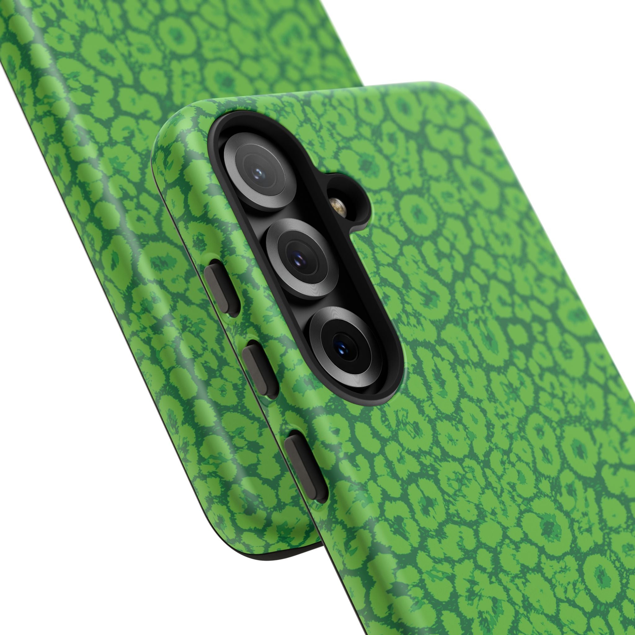 Neon Green Leopard Tough Phone Case for iPhone, Galaxy, or Google Pixel