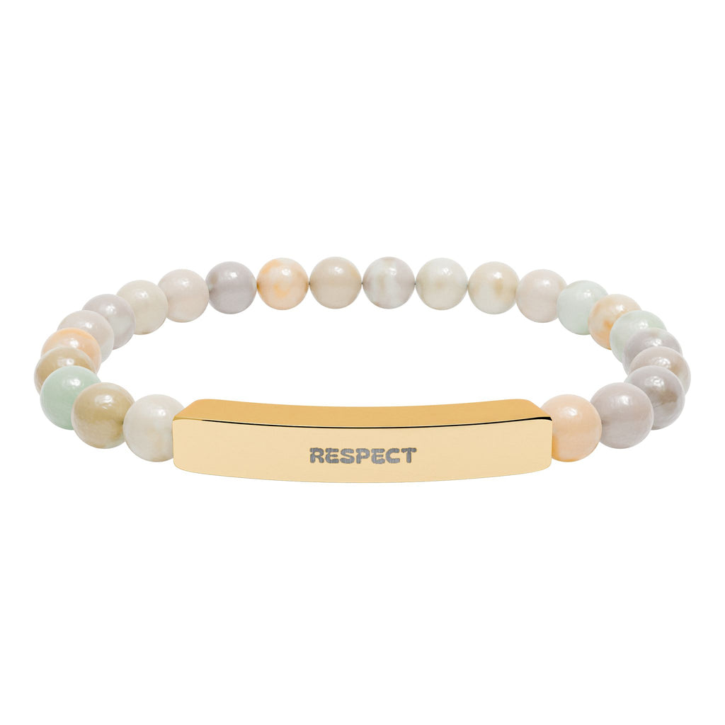 RESPECT Natural Stone Stretch Bar Bracelet