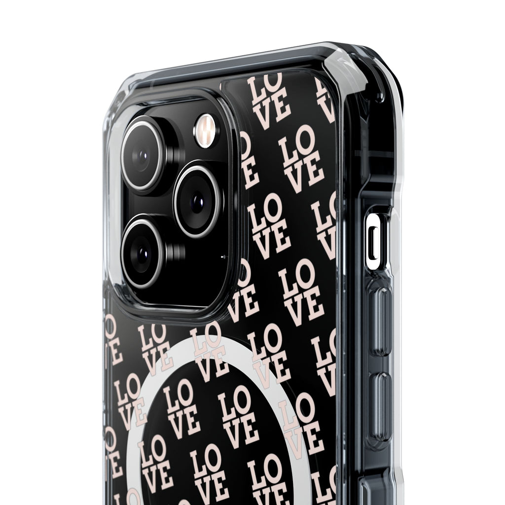 LOVE Magnetic iPhone 14, 15, 16 Series Clear Impact Cases