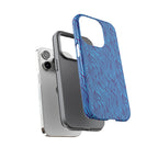 Zebra Print Blue and Purple Tough Case for iPhone, Galaxy or Google Pixel