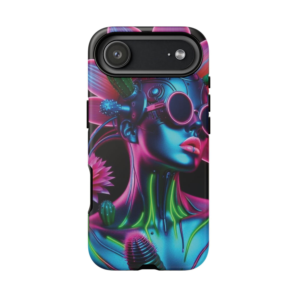 Neon Androgen Cactus Flower Tough Phone Case for iPhone, Galaxy, or Google Pixel