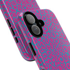 Pink Blue Leopard Tough Phone Case iPhone, Galaxy, or Google Pixel