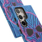 Neon Zebra Skull Tough Phone Case for iPhone, Galaxy, or Google Pixel