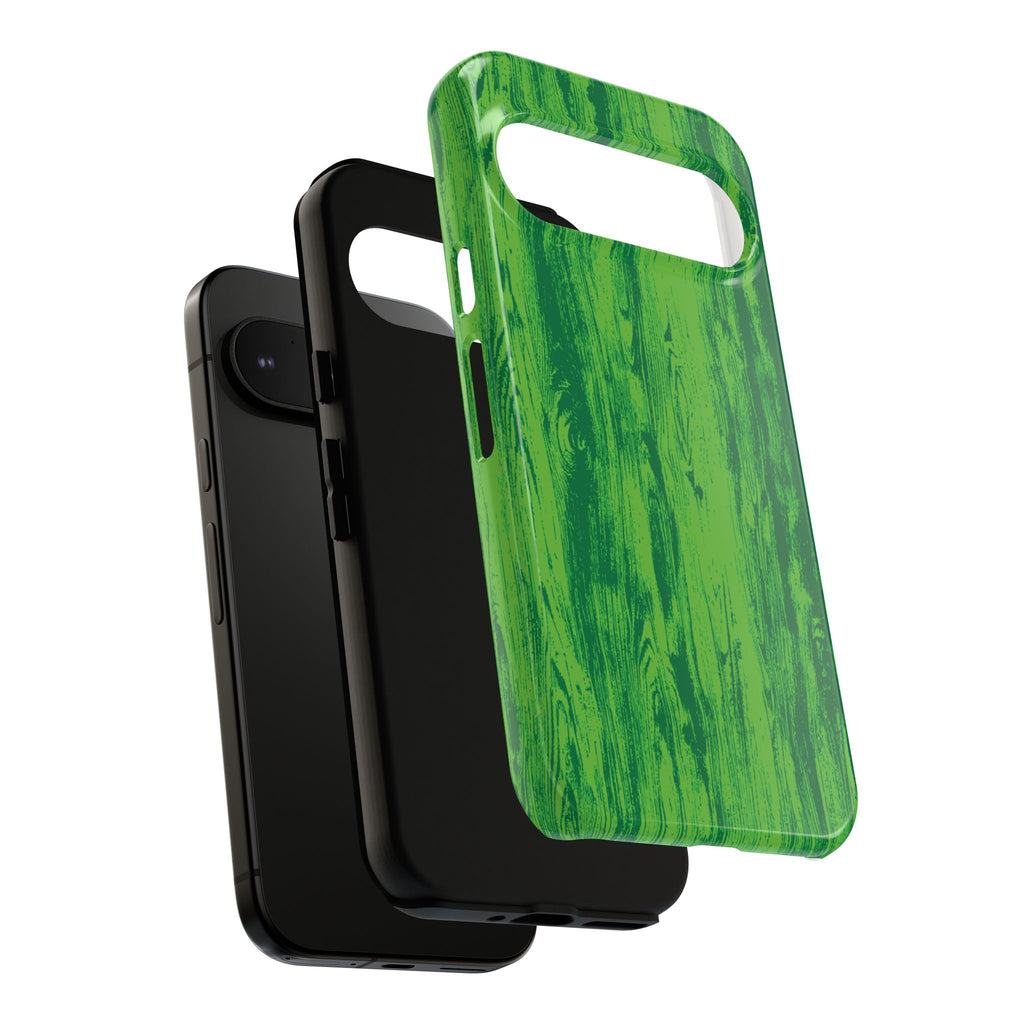 Neon Green Wood Tough Phone Case iPhone, Galaxy, or Google Pixel