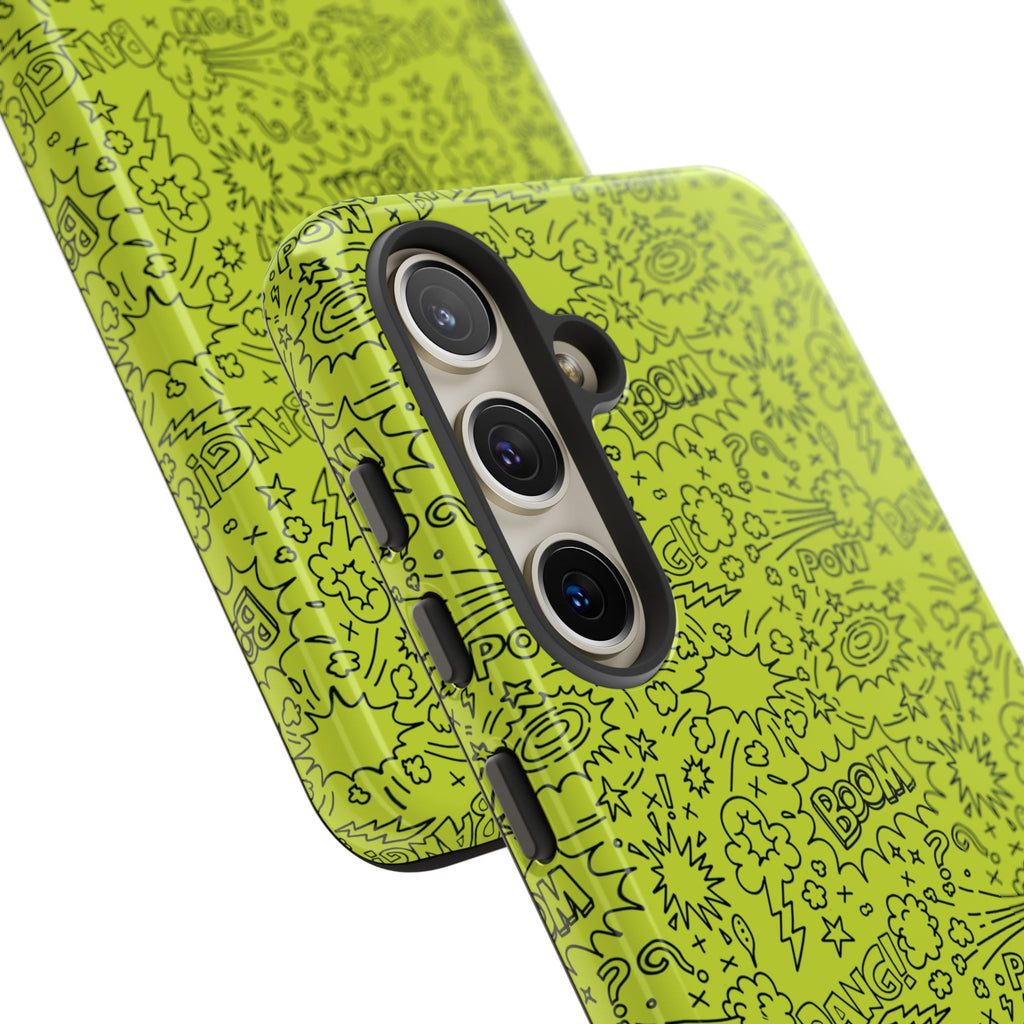 Neon Lime Wow Tough Case for iPhone, Galaxy, or Google Pixel