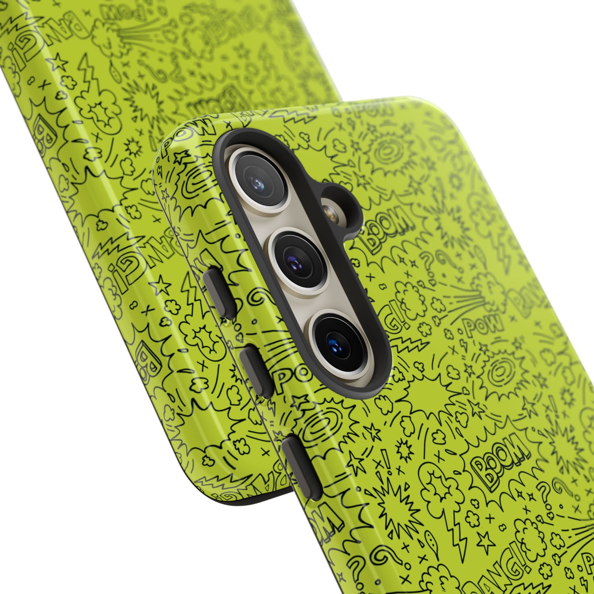 Neon Lime Wow Tough Case for iPhone, Galaxy, or Google Pixel