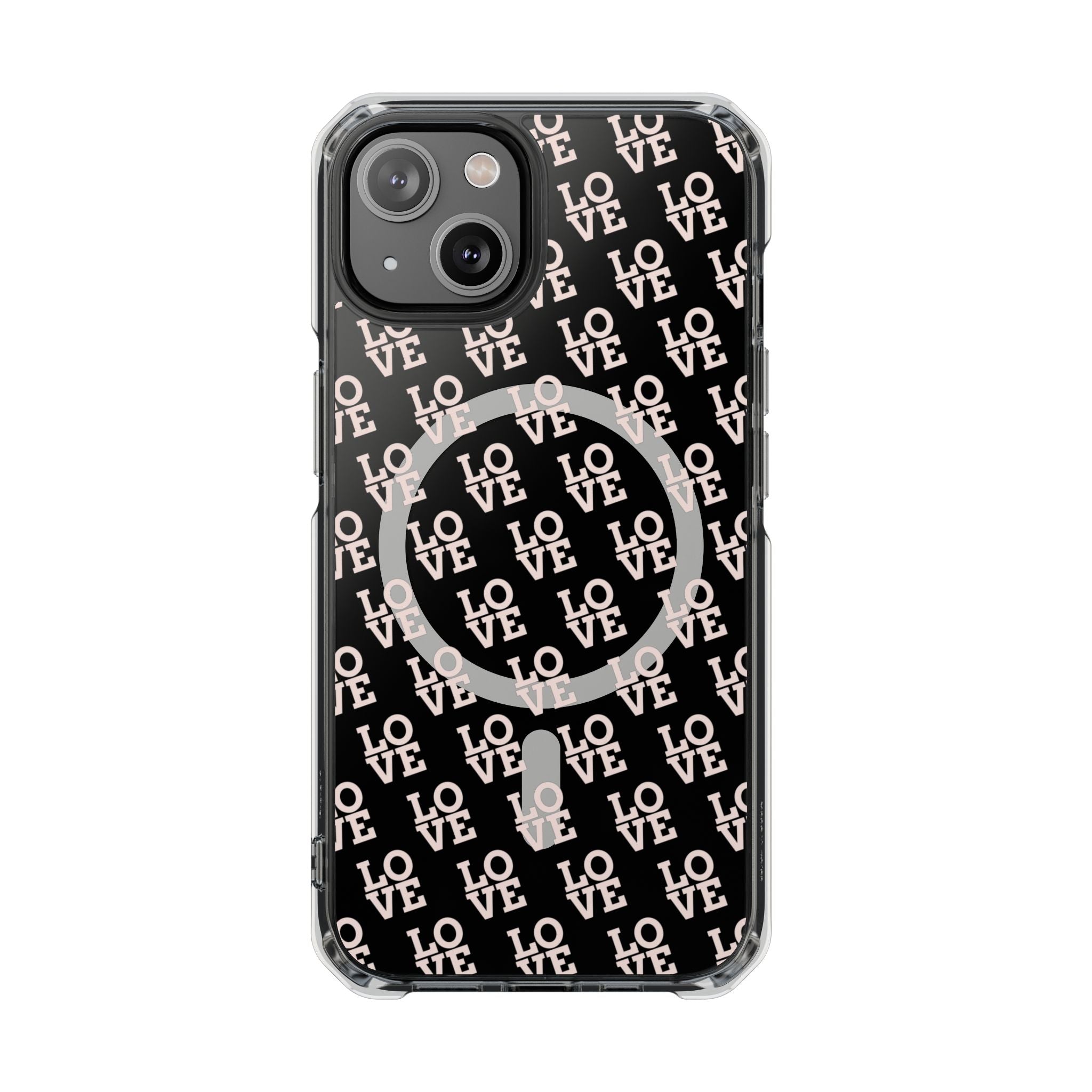 LOVE Magnetic iPhone 14, 15, 16 Series Clear Impact Cases