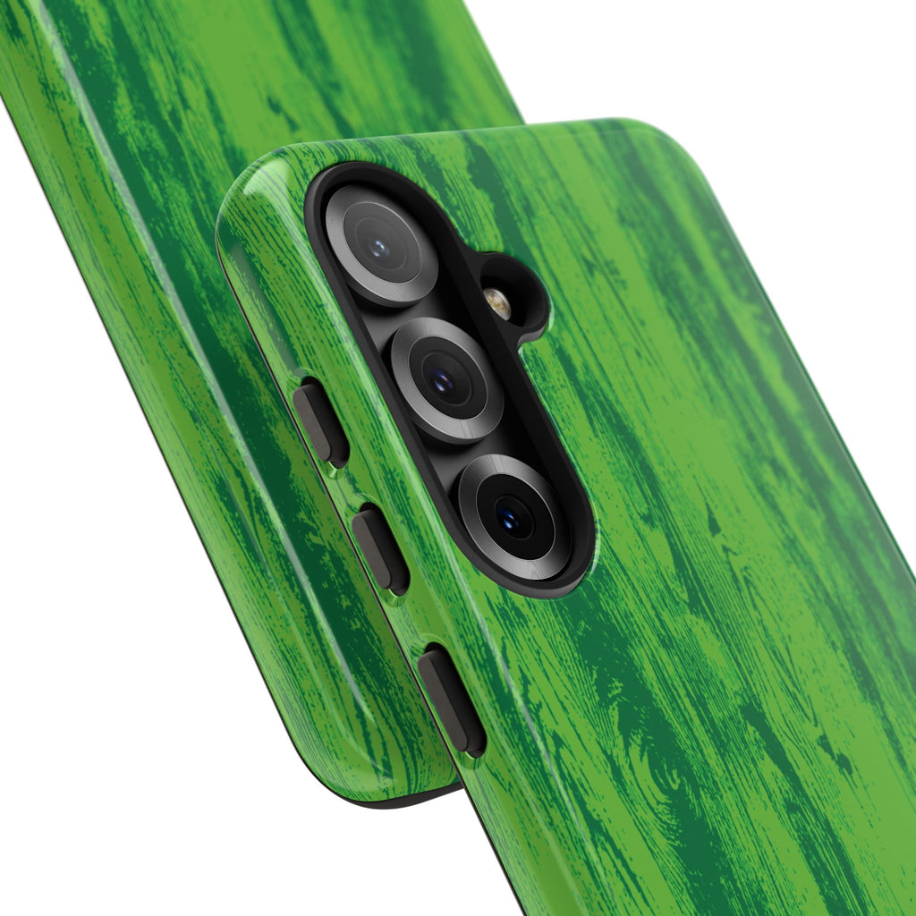 Neon Green Wood Tough Phone Case iPhone, Galaxy, or Google Pixel