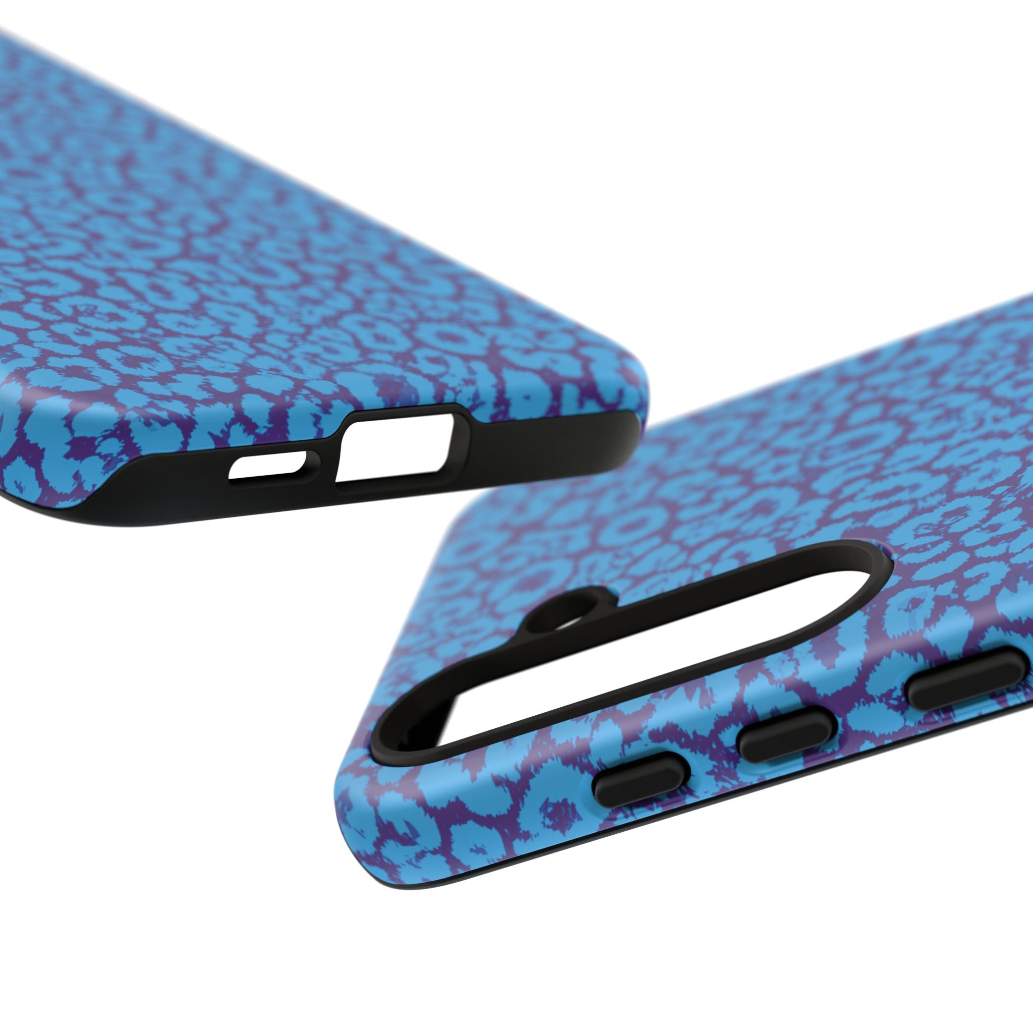 Blue Purple Leopard Tough Phone Case iPhone, Galaxy, or Google Pixel