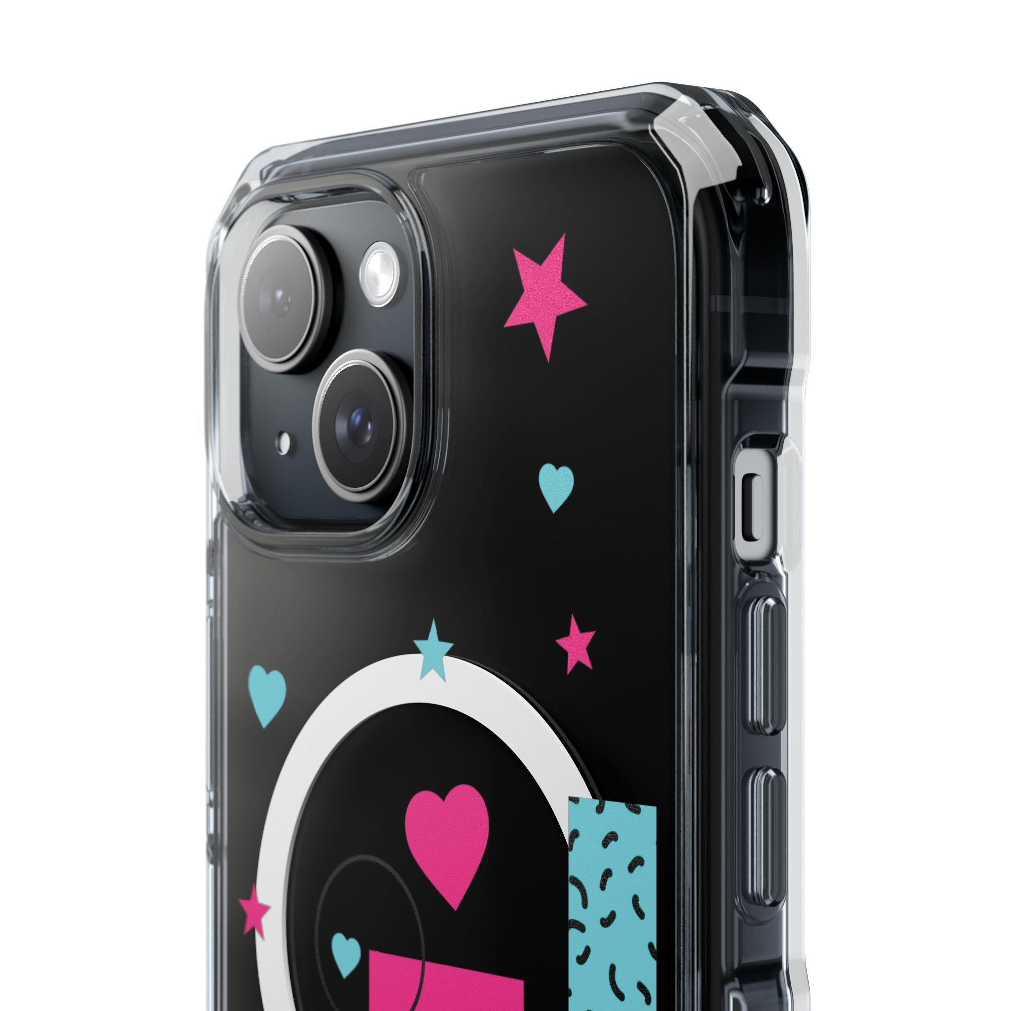 LOVE Retro Blocks Magnetic iPhone 14, 15, 16 Series Clear Impact Cases