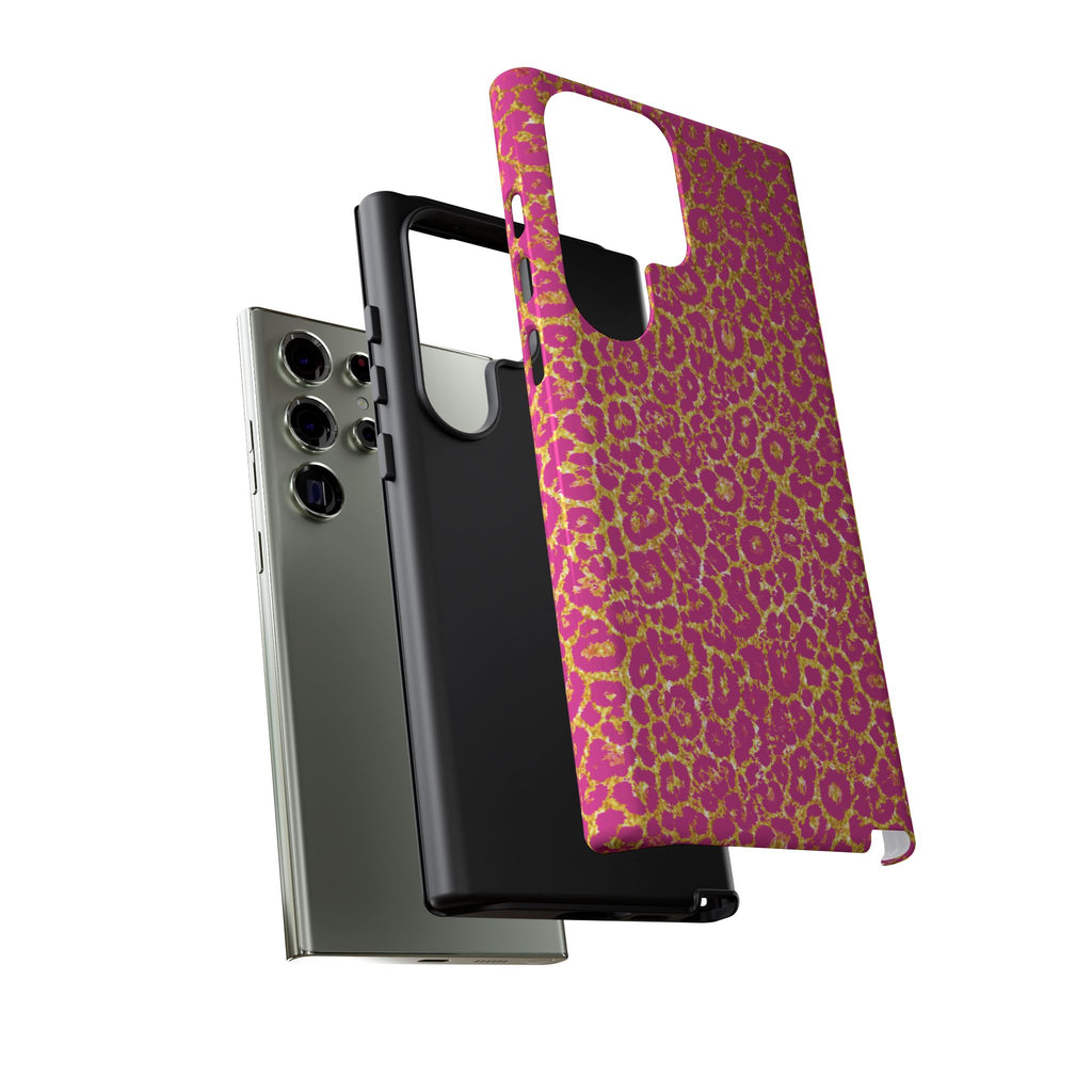 Pink Gold Leopard Tough Case for iPhone, Galaxy, or Google Pixel