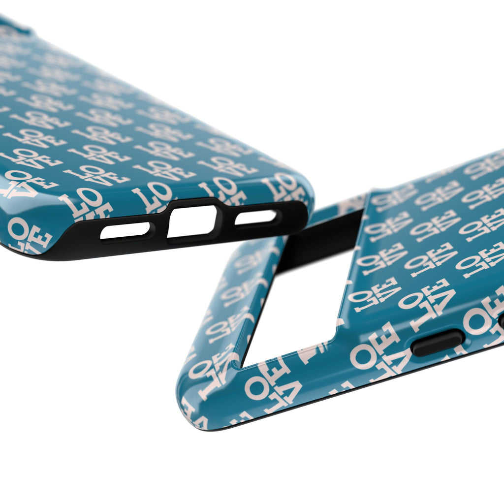 LOVE Teal Green Tough Phone Case iPhone, Galaxy, or Google Pixel