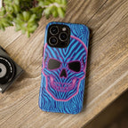 Neon Zebra Skull Tough Phone Case for iPhone, Galaxy, or Google Pixel
