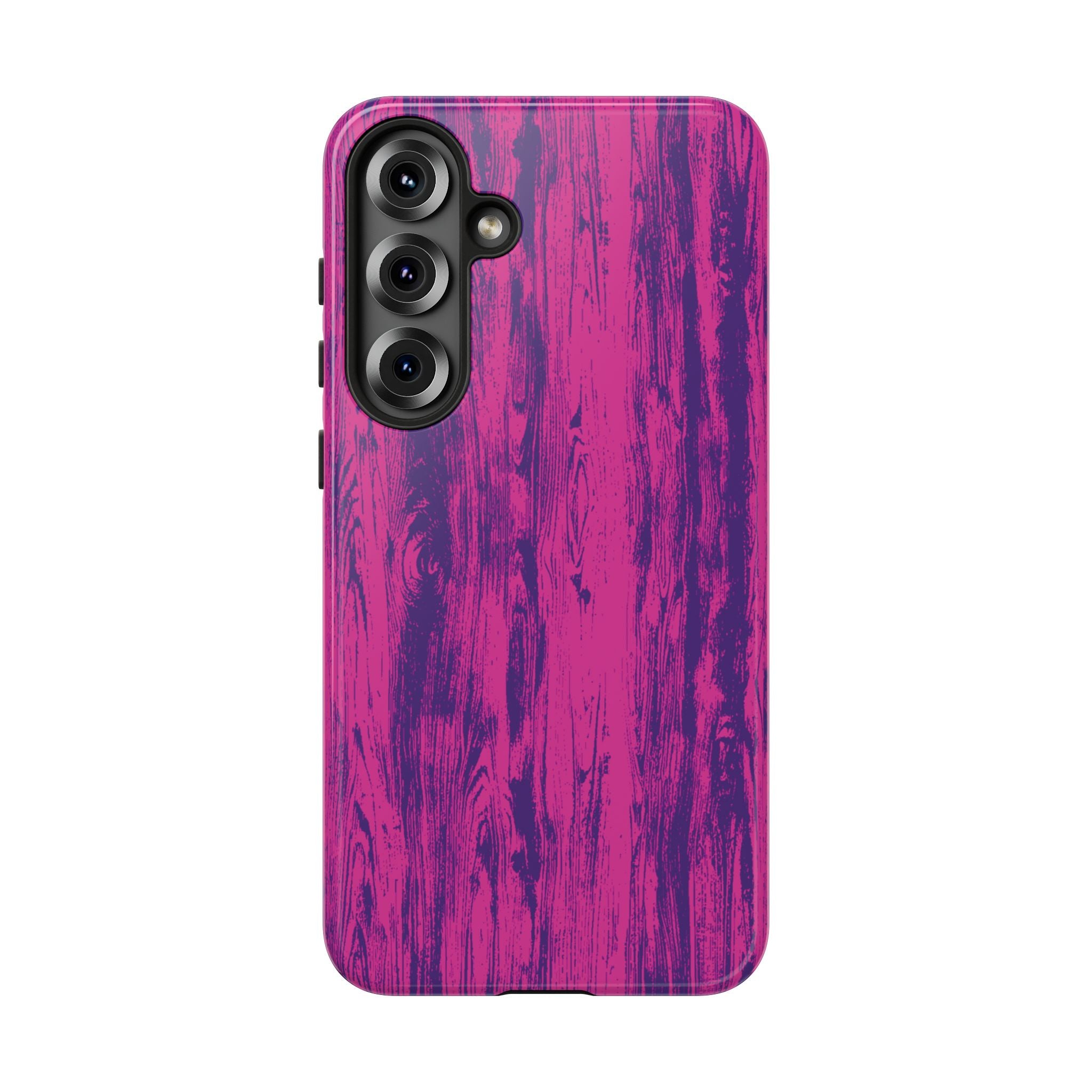 Pink Purple Wood Tough Phone Case iPhone, Galaxy, or Google Pixel