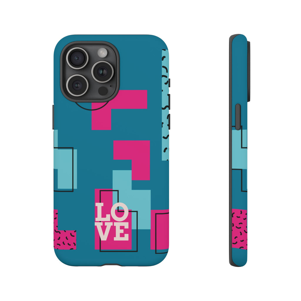 LOVE Teal Green Tough Phone Case for iPhone, Galaxy, or Google Pixel