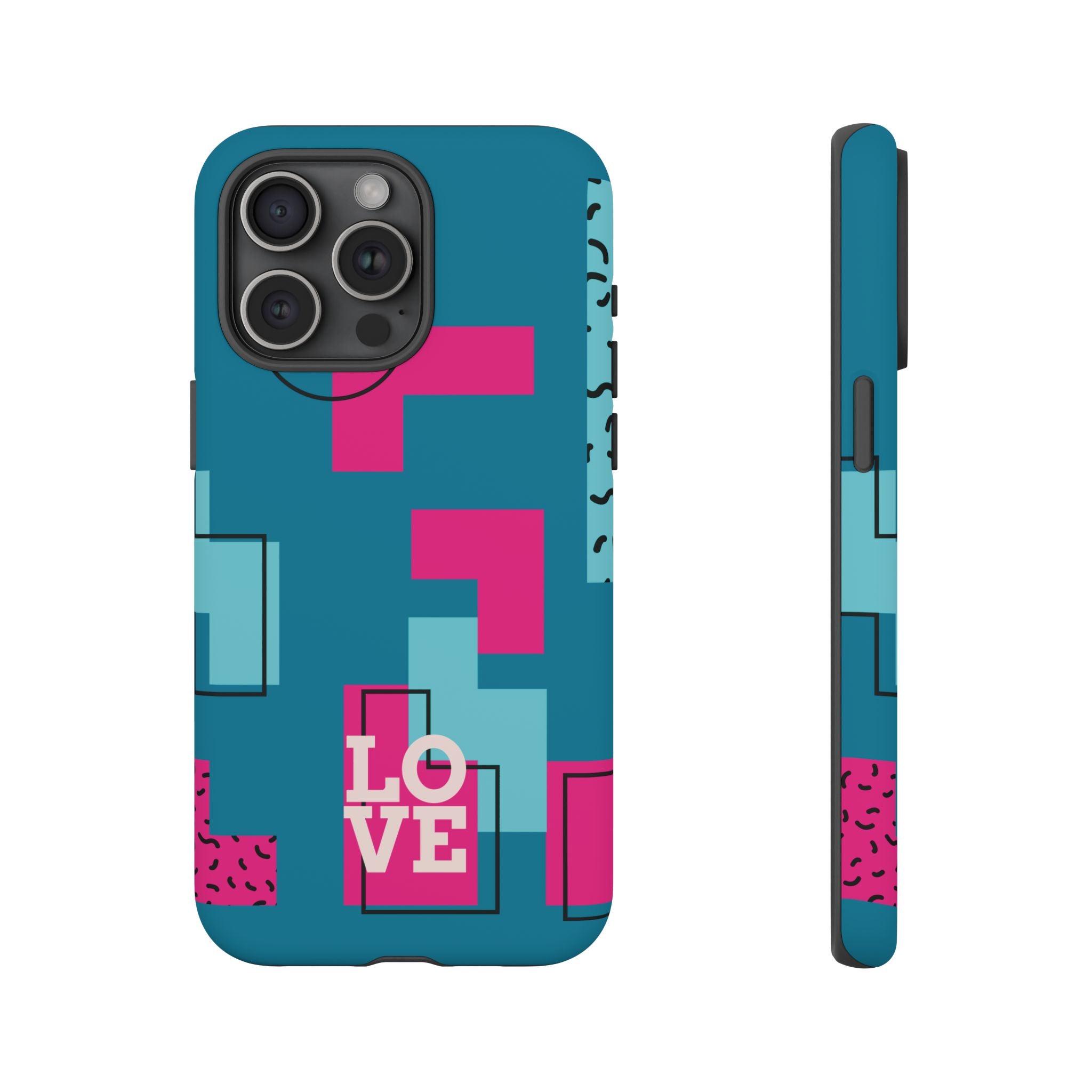 LOVE Teal Green Tough Phone Case for iPhone, Galaxy, or Google Pixel