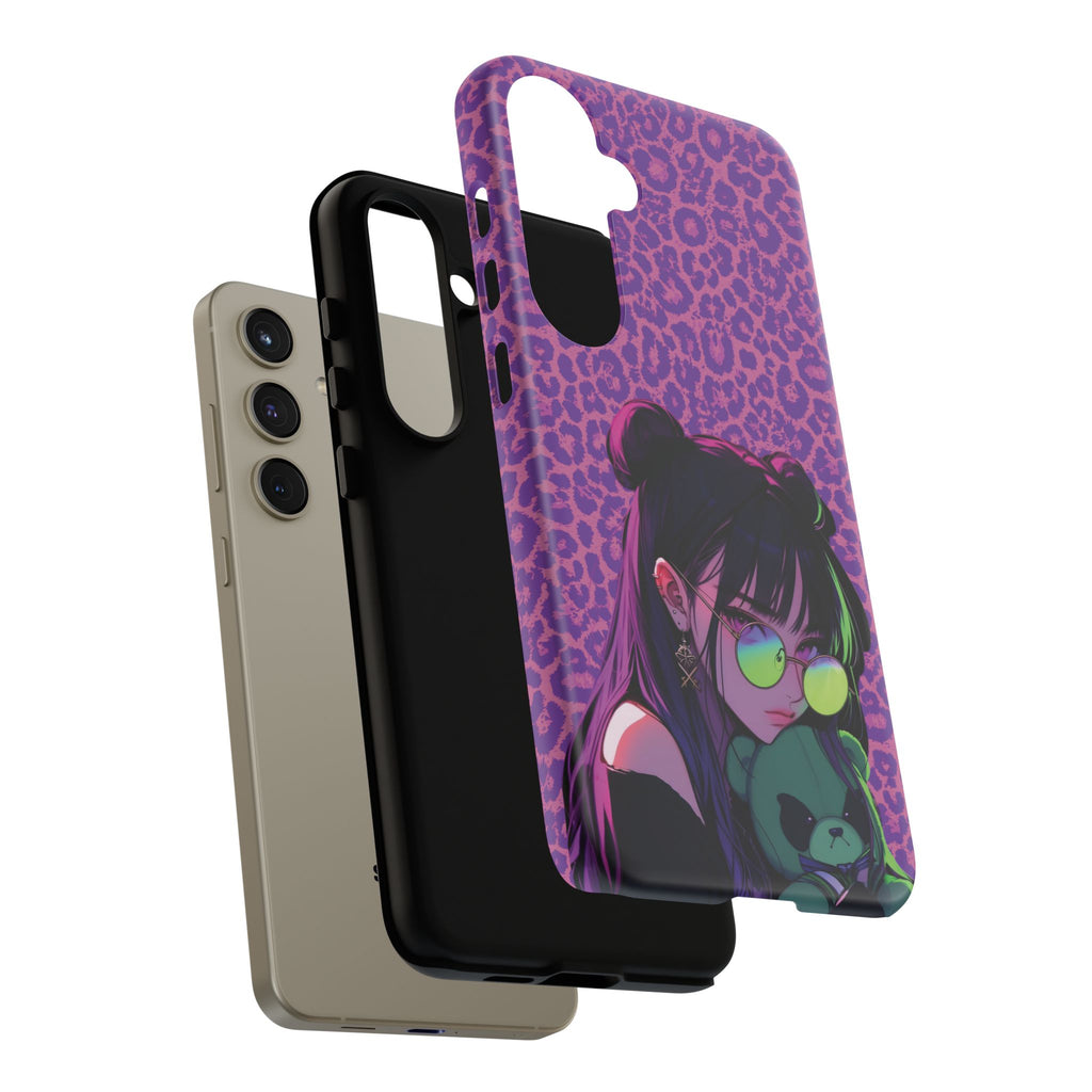 Purple Pink Leopard Kz iPhone, Galaxy and Google Tough Cases