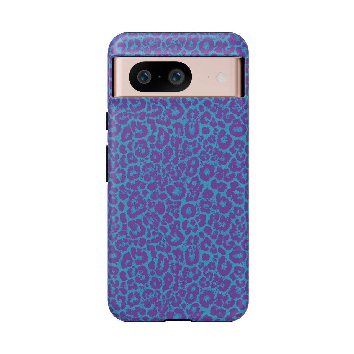Leopard Printed Purple Blue Tough Phone Case for iPhone, Galaxy, or Google Pixel