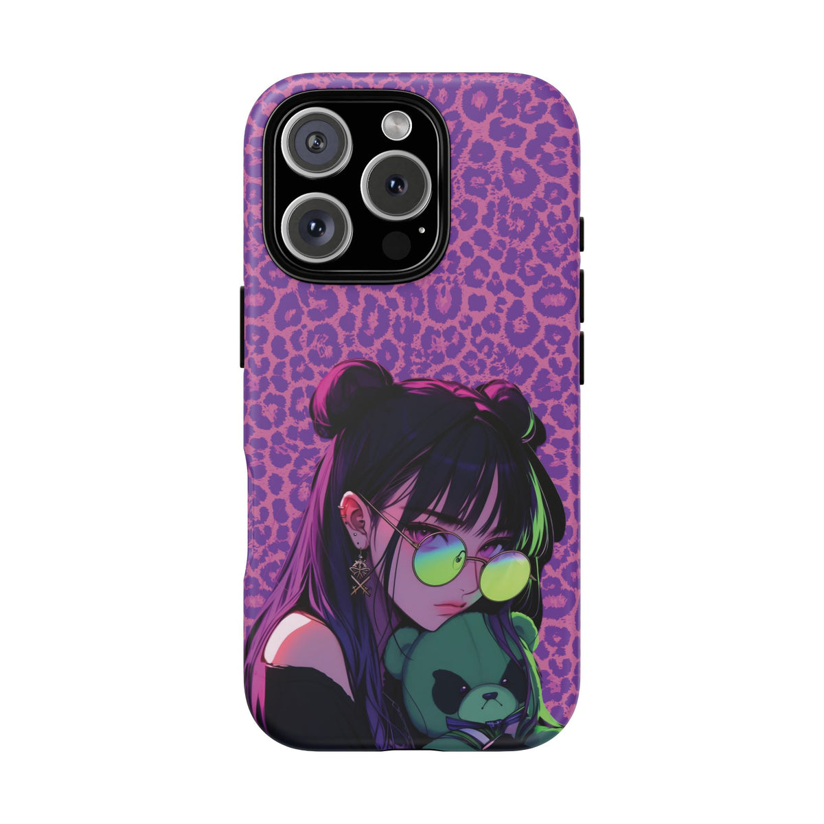 Purple Pink Leopard Kz iPhone, Galaxy and Google Tough Cases