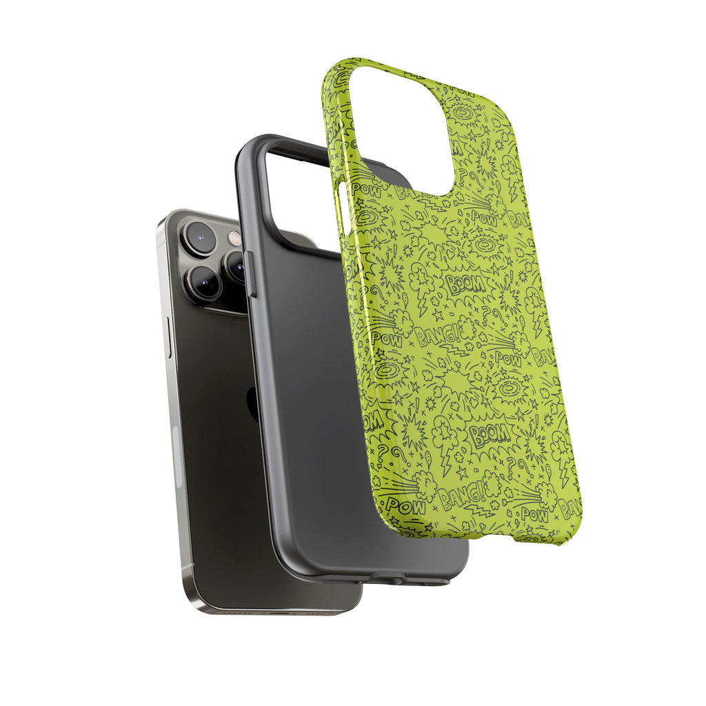 Neon Lime Wow Tough Case for iPhone, Galaxy, or Google Pixel