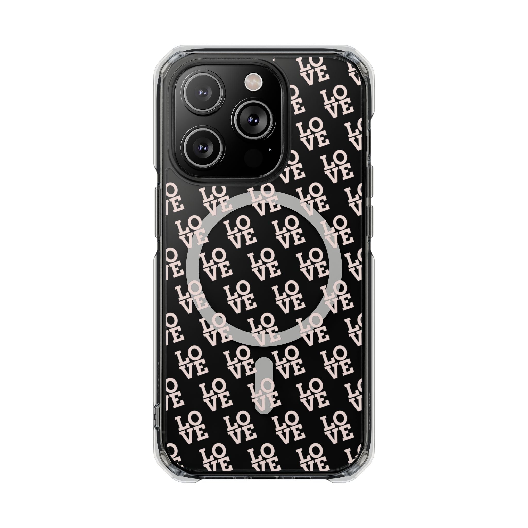LOVE Magnetic iPhone 14, 15, 16 Series Clear Impact Cases