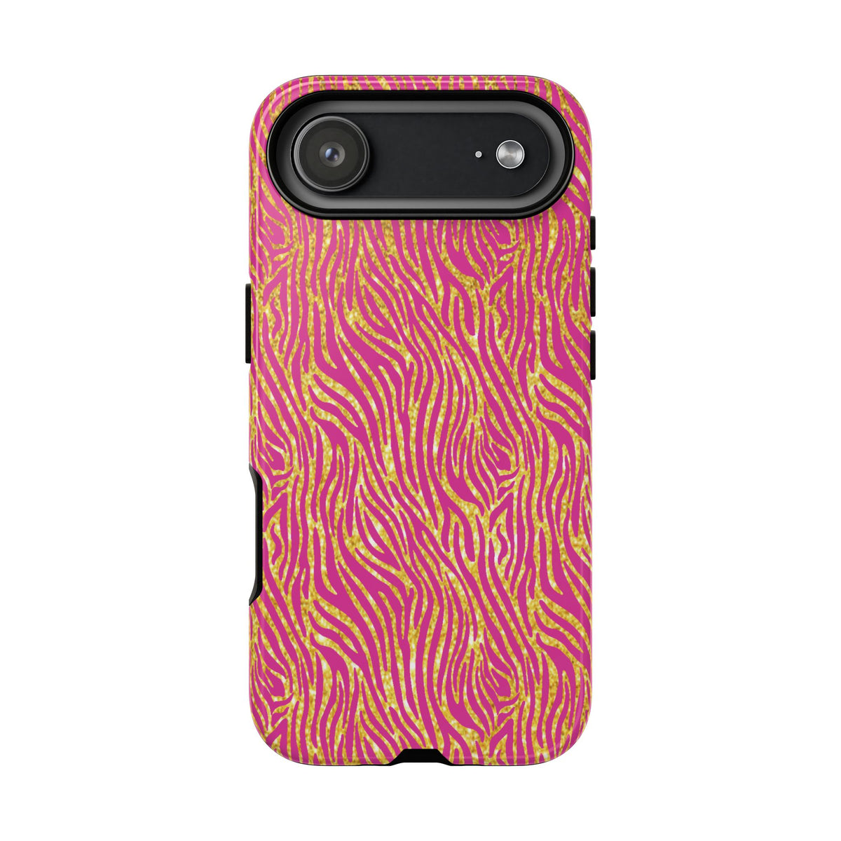 Pink Gold Zebra Print Tough Case for iPhone, Galaxy, or Google Pixel