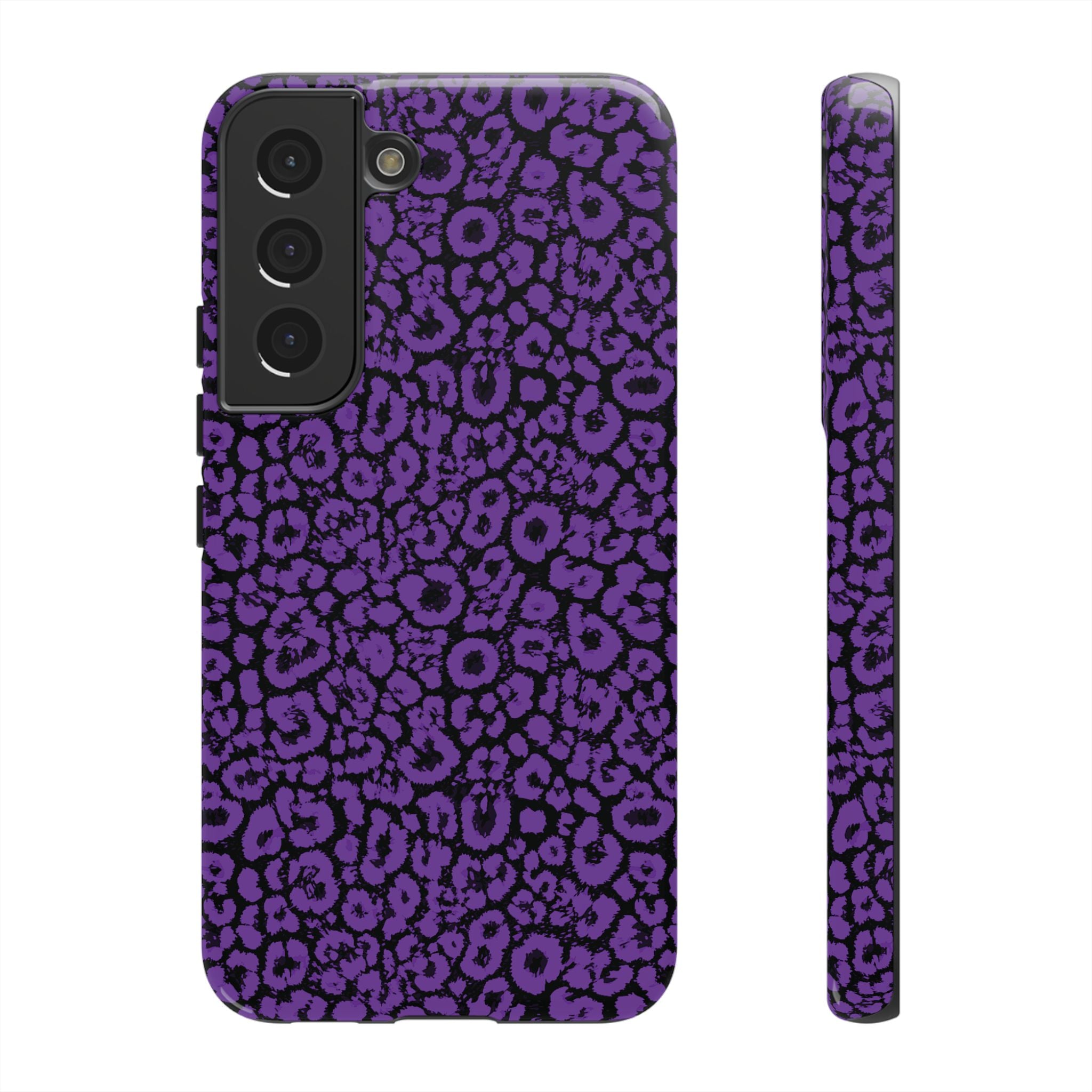 Purple Leopard Tough Case for iPhone, Galaxy or Google Pixel