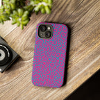 Pink Blue Leopard Tough Phone Case iPhone, Galaxy, or Google Pixel