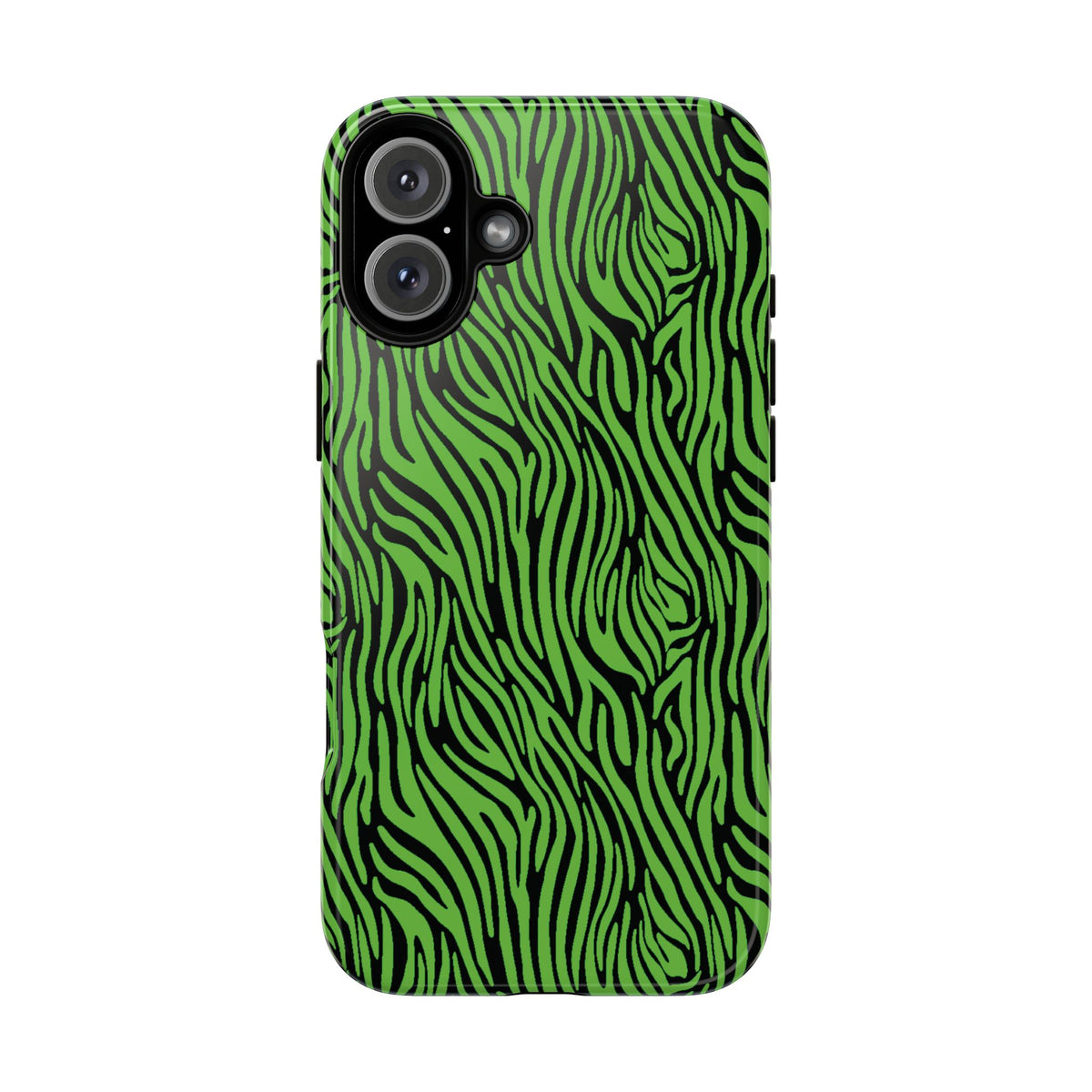 Neon Green Zebra Tough Phone Case iPhone, Galaxy, or Google Pixel