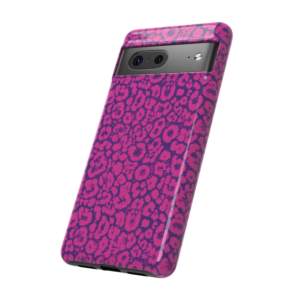 Pink Purple Leopard Tough Phone Case iPhone, Galaxy and Google Pixel