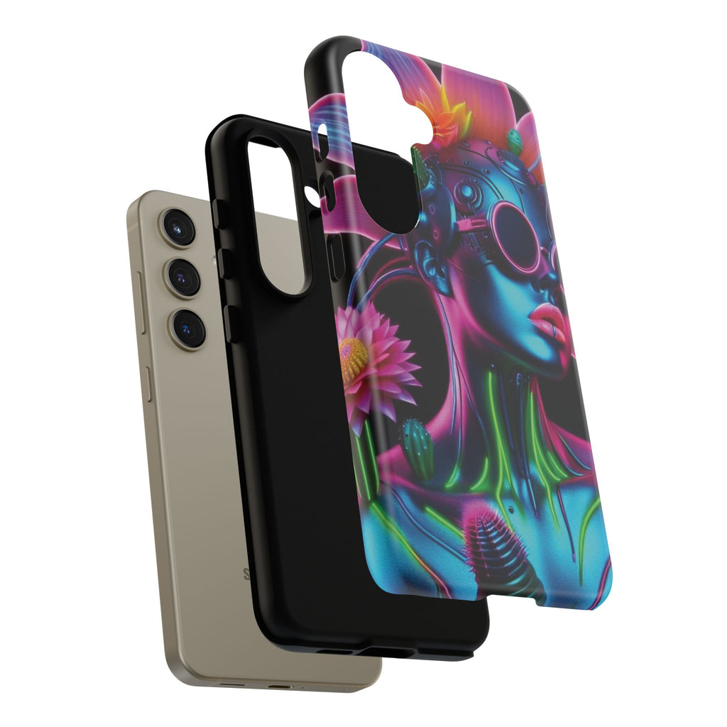 Neon Androgen Cactus Flower Tough Phone Case for iPhone, Galaxy, or Google Pixel