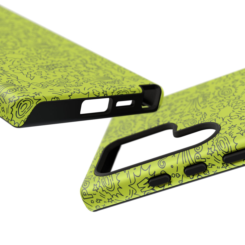 Neon Lime Wow Tough Case for iPhone, Galaxy, or Google Pixel