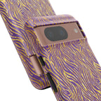 Vibrant Purple Gold Zebra Tough Phone Case iPhone, Galaxy, or Google Pixel