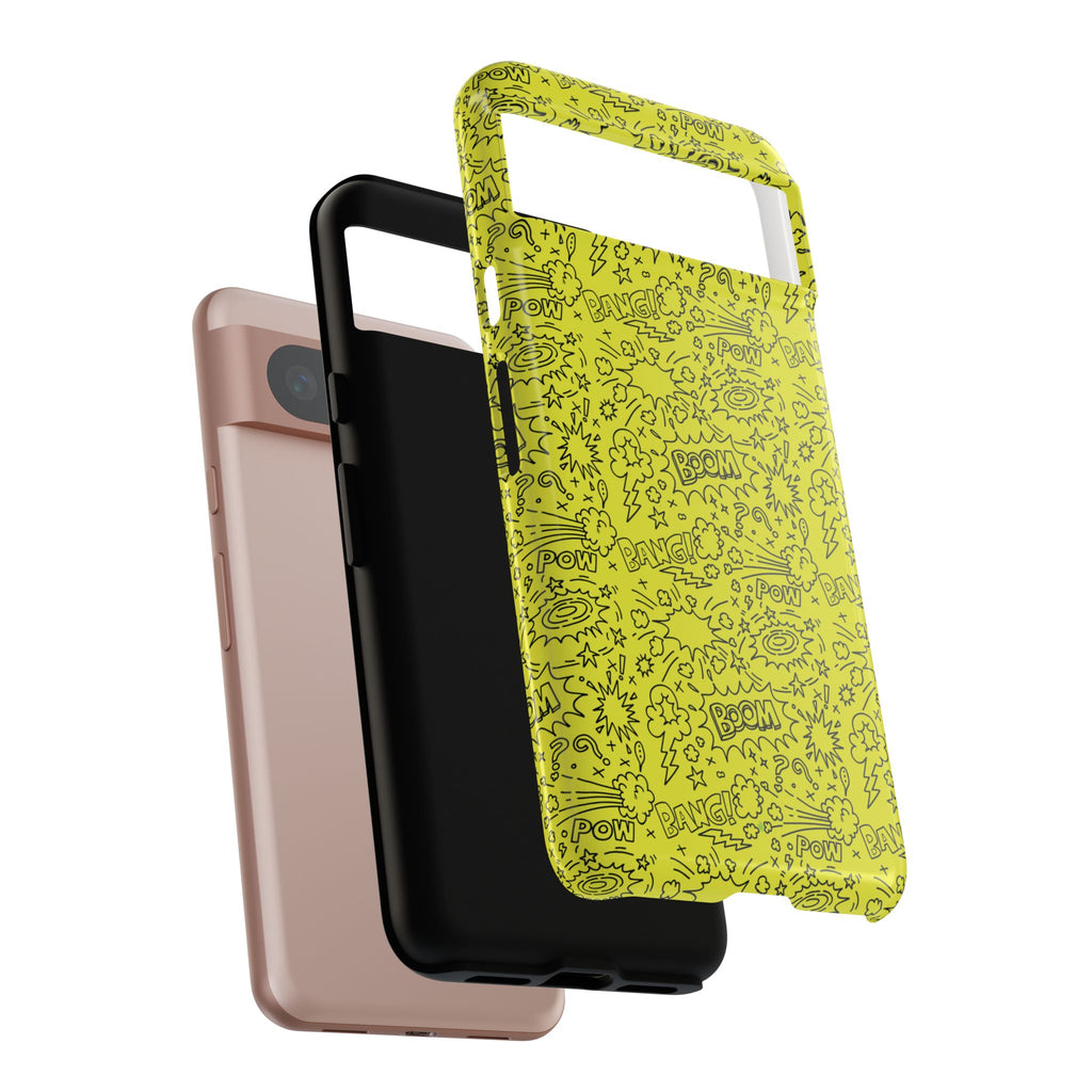 Neon Yellow Wow RG Tough Phone Case for iPhone, Galaxy, or Google Pixel