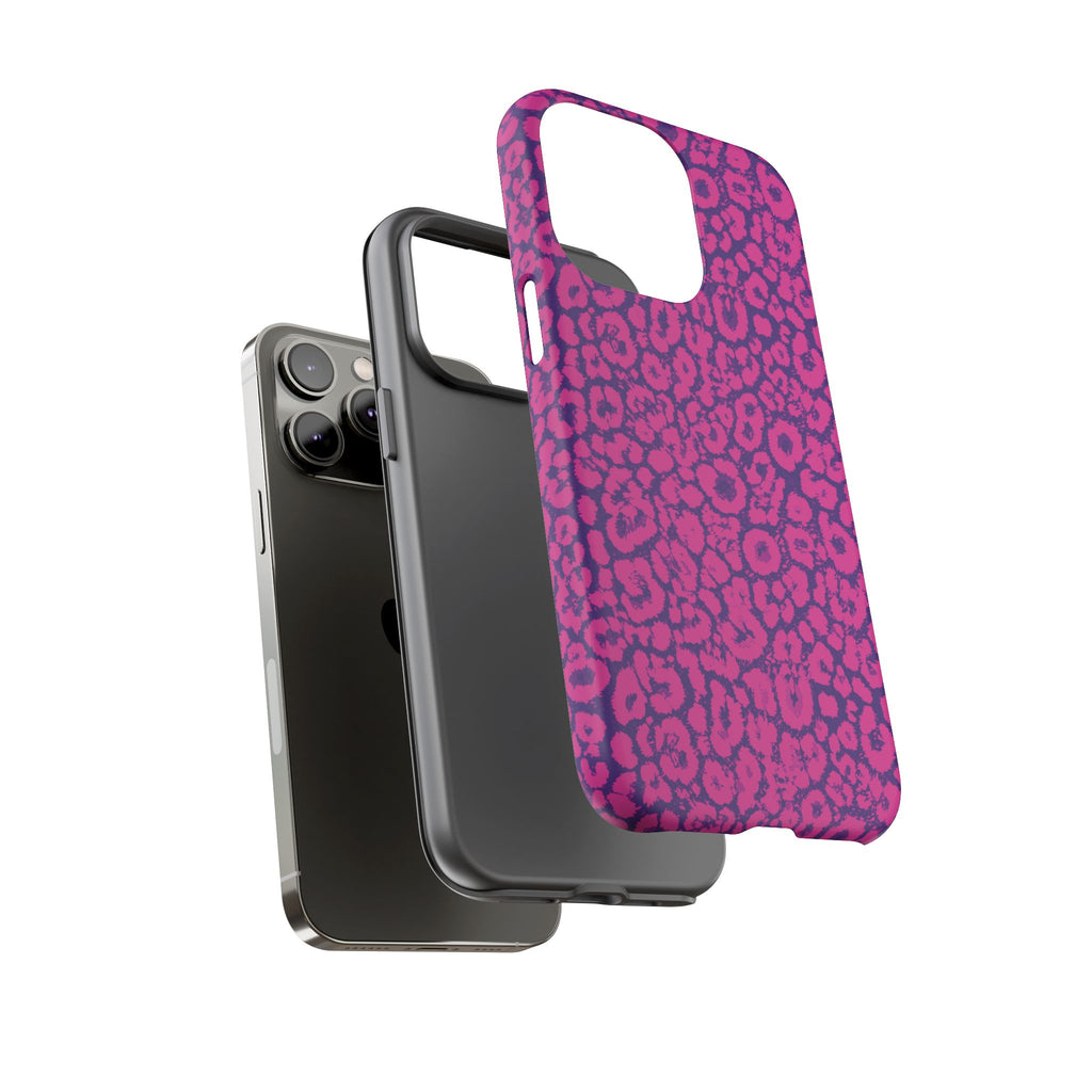 Pink Purple Leopard Tough Phone Case iPhone, Galaxy and Google Pixel